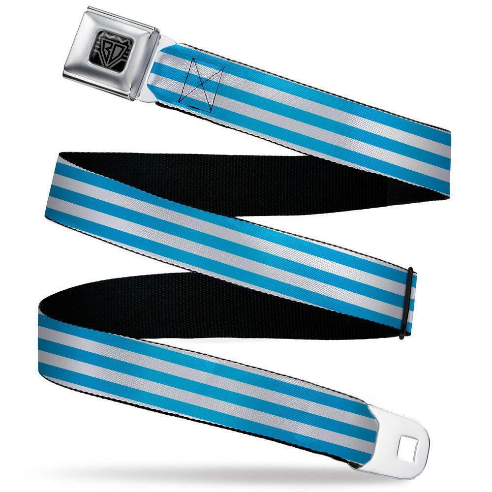 3832 Seatbelt Belt Stripes Kids, Triple White/Blue, 1.0" Wide-20-36 Inches